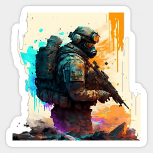 Soldier watercolor print Sticker